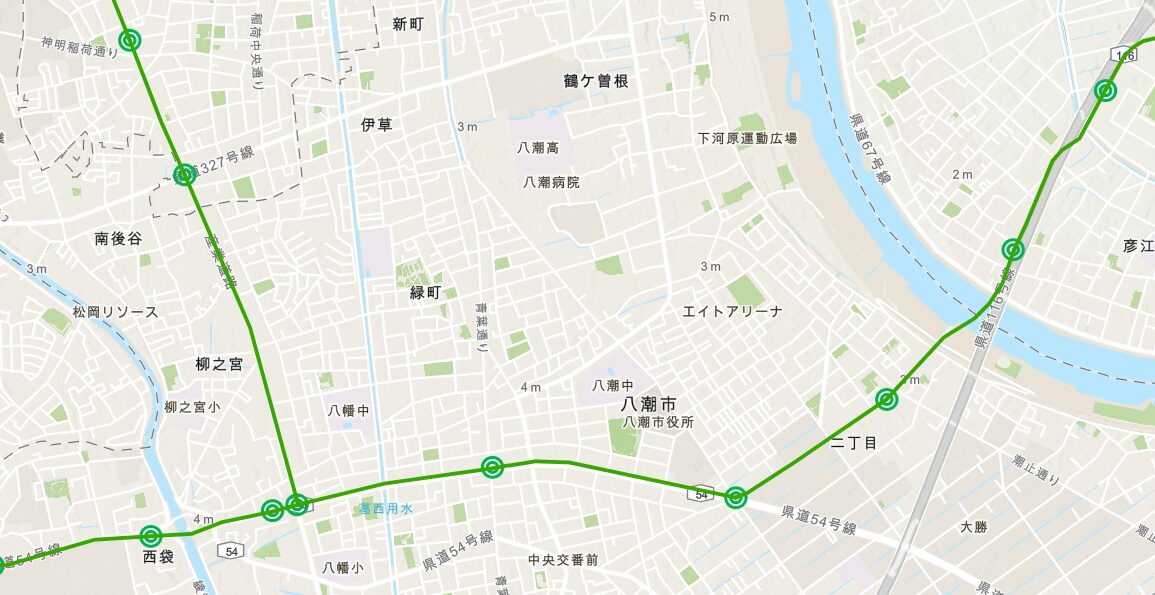 八潮市内の流域下水道管路マップ