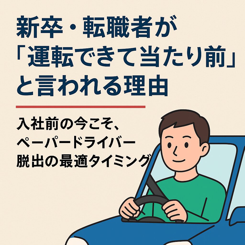 新卒・転職者が「運転できて当たり前」と期待さける理由
