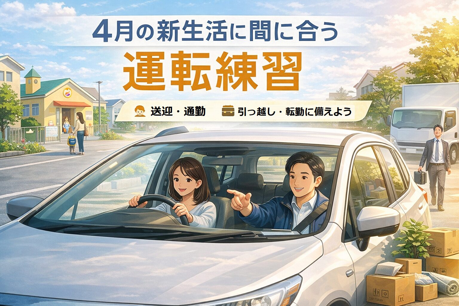 4月の新生活に間に合う運転練習 送迎・通勤・引っ越し・転勤に備える4週間プラン