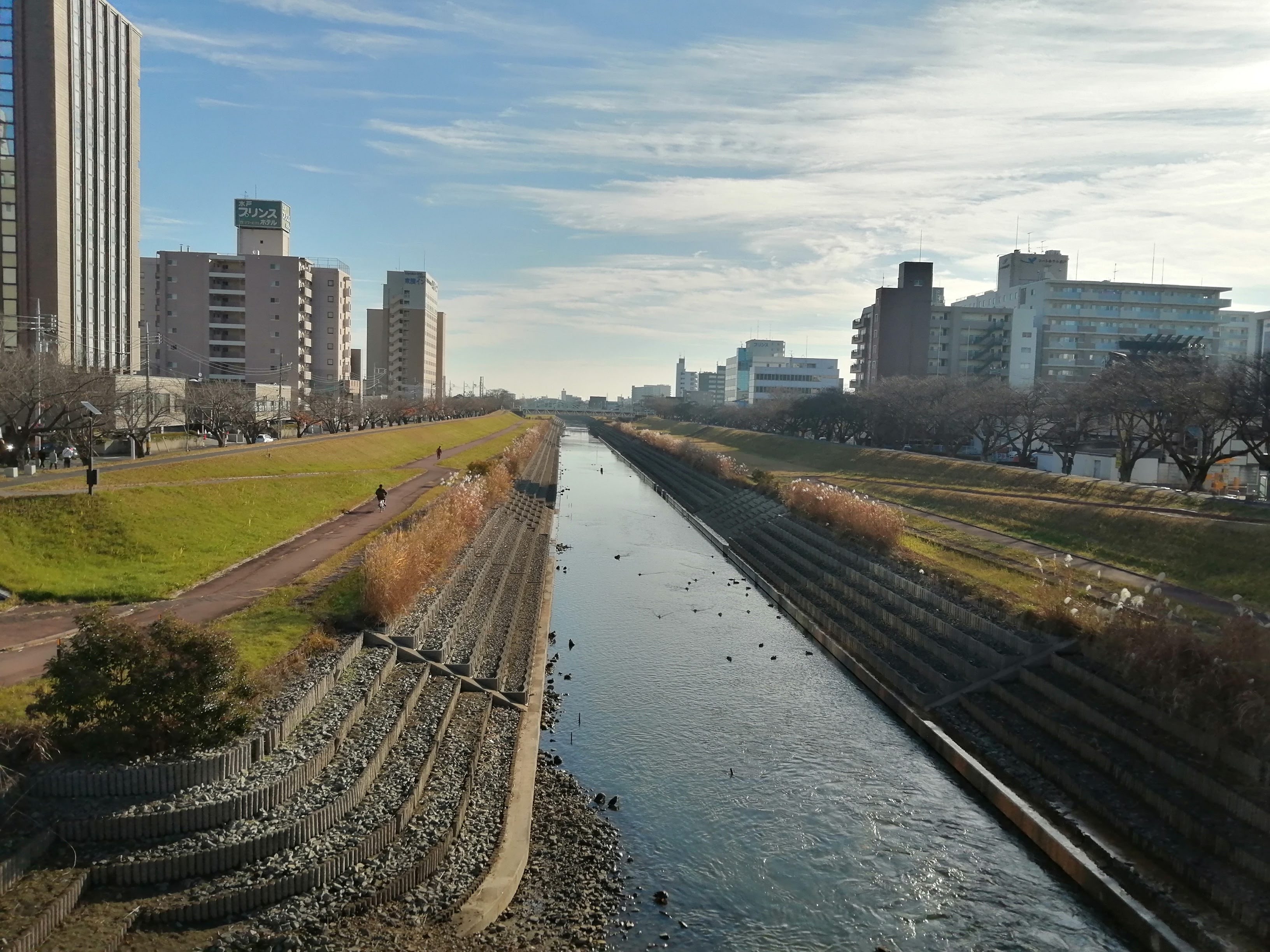 水戸駅近くの駅南大橋からの桜川.jpg