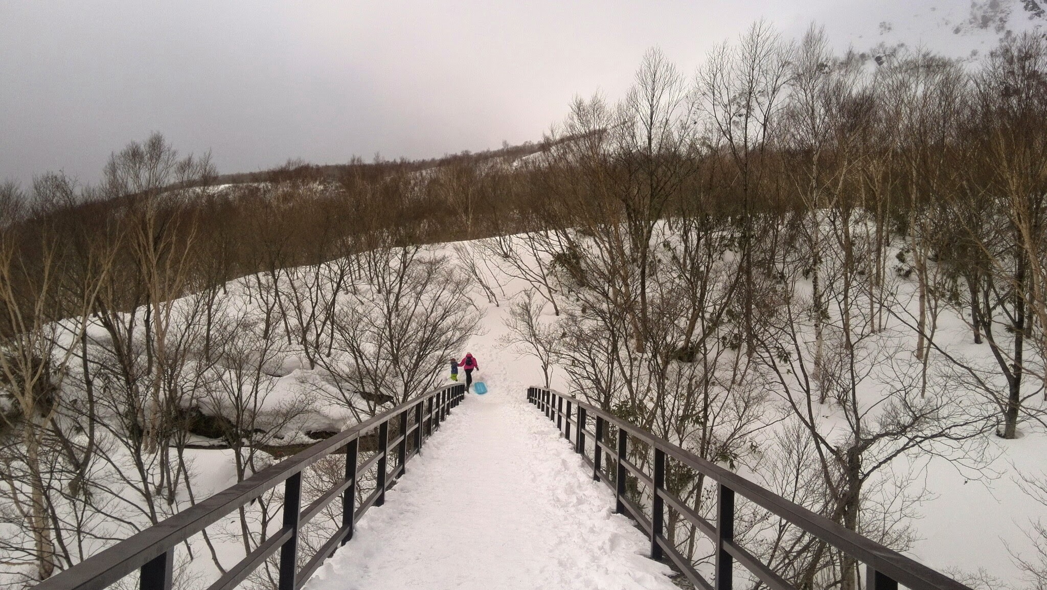 積雪した歩行ルート