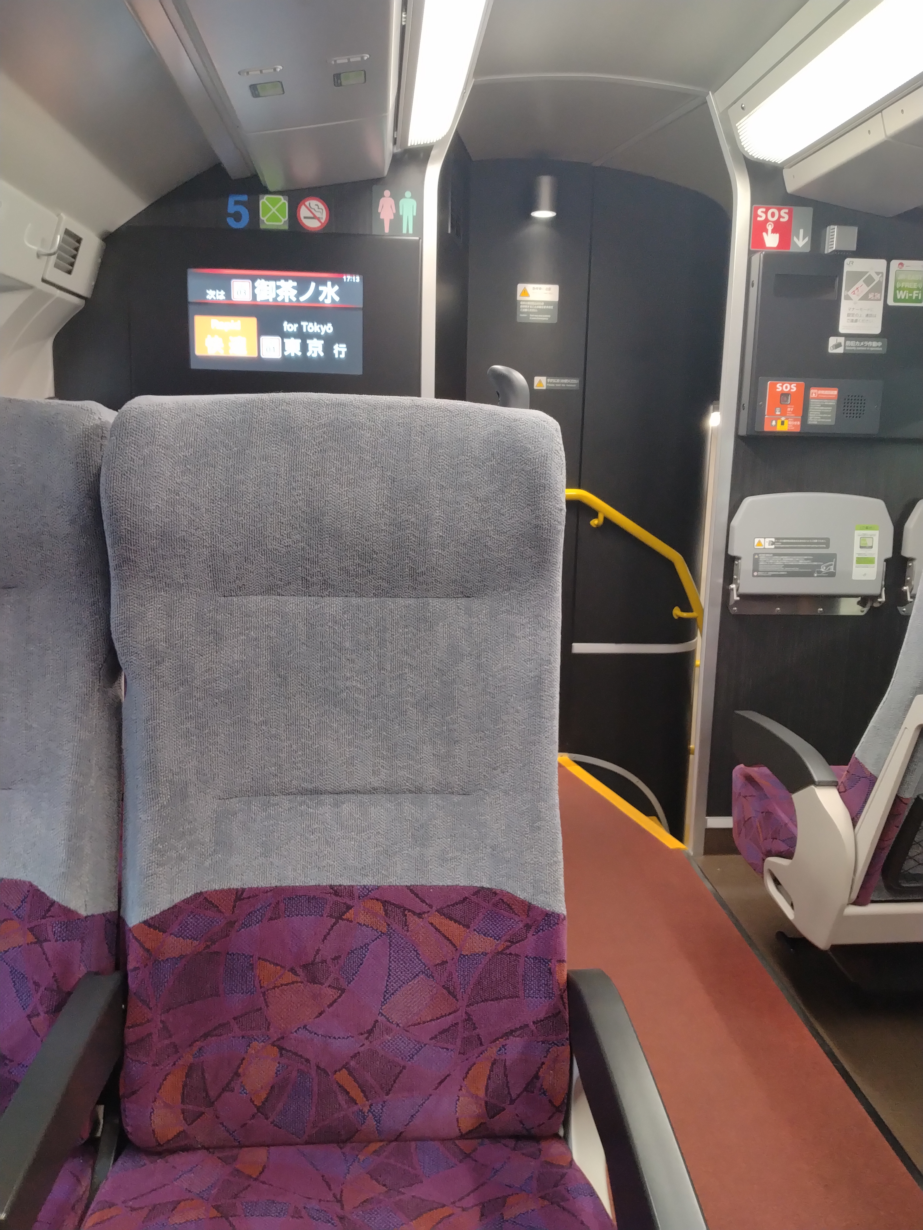 駅アクセス時に利用する電車内の様子。