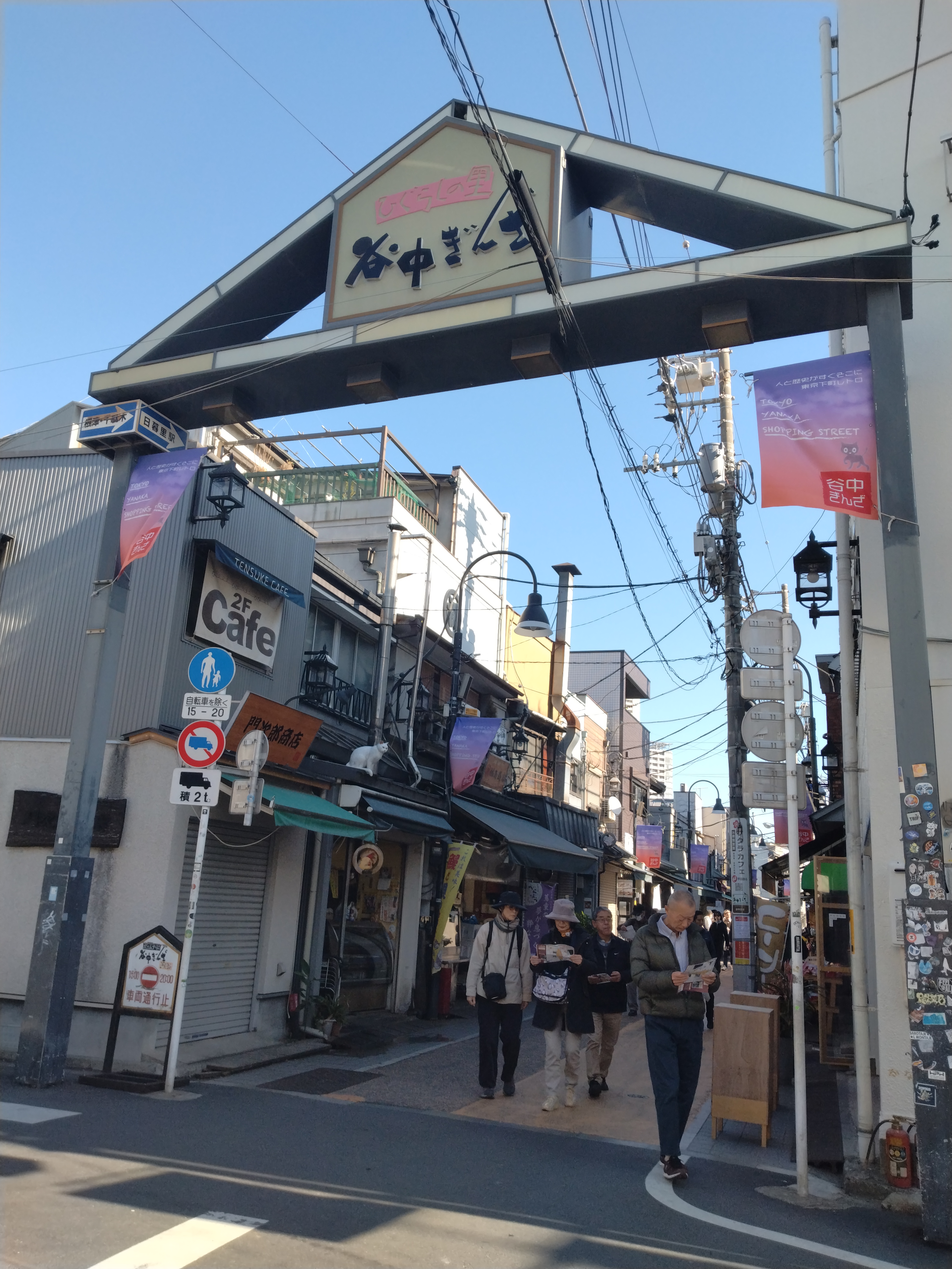 通り沿いの店舗と看板です。