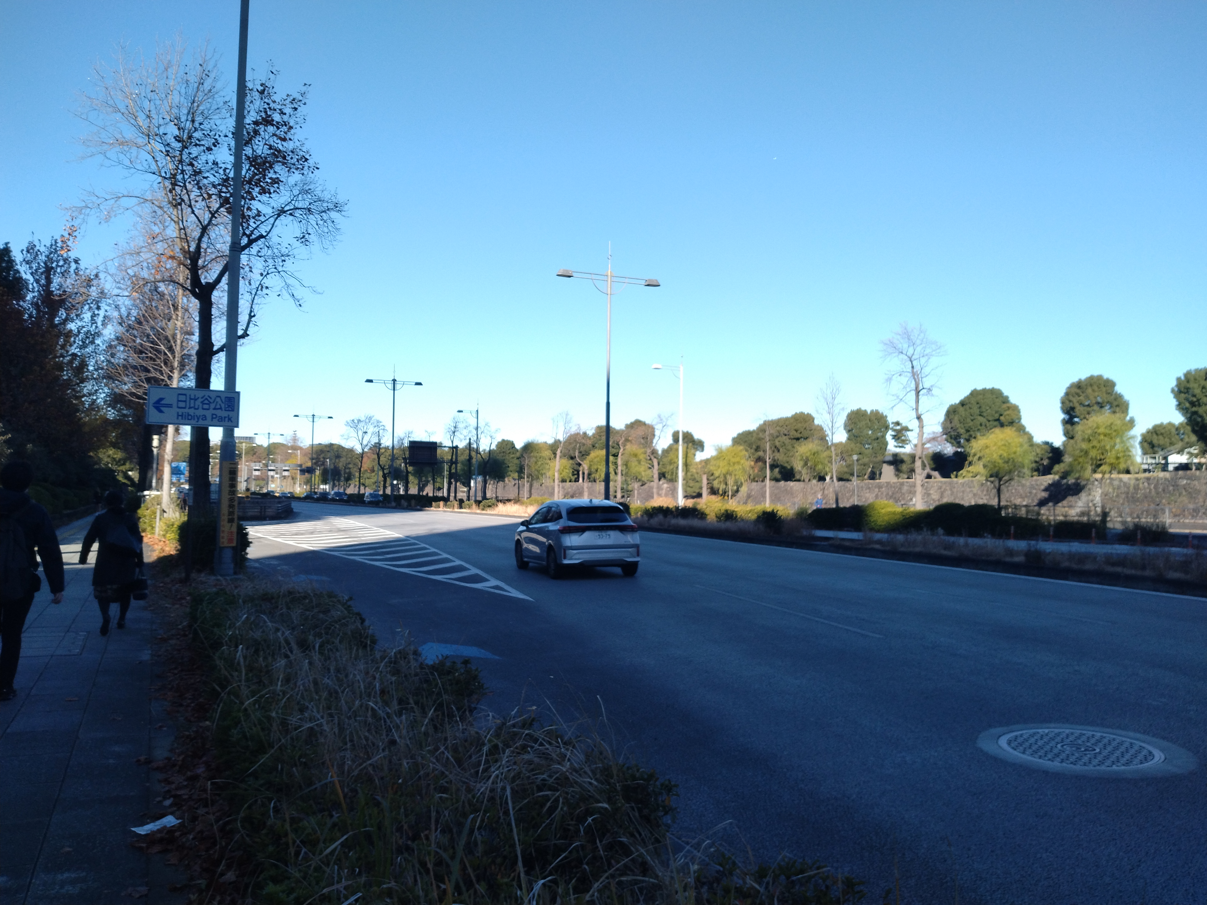 池越しにビル群が望める構図です。