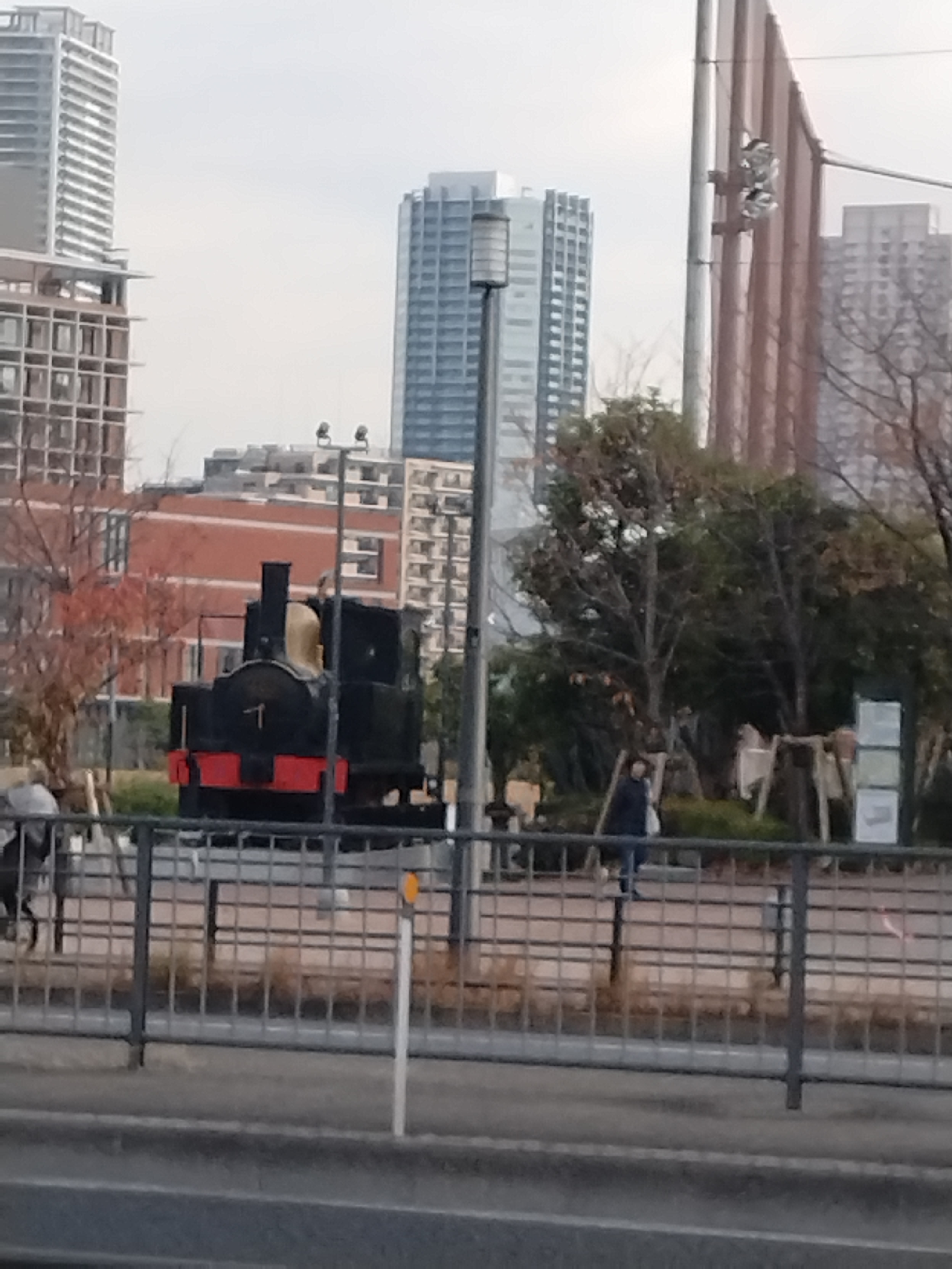 屋外展示の蒸気機関車