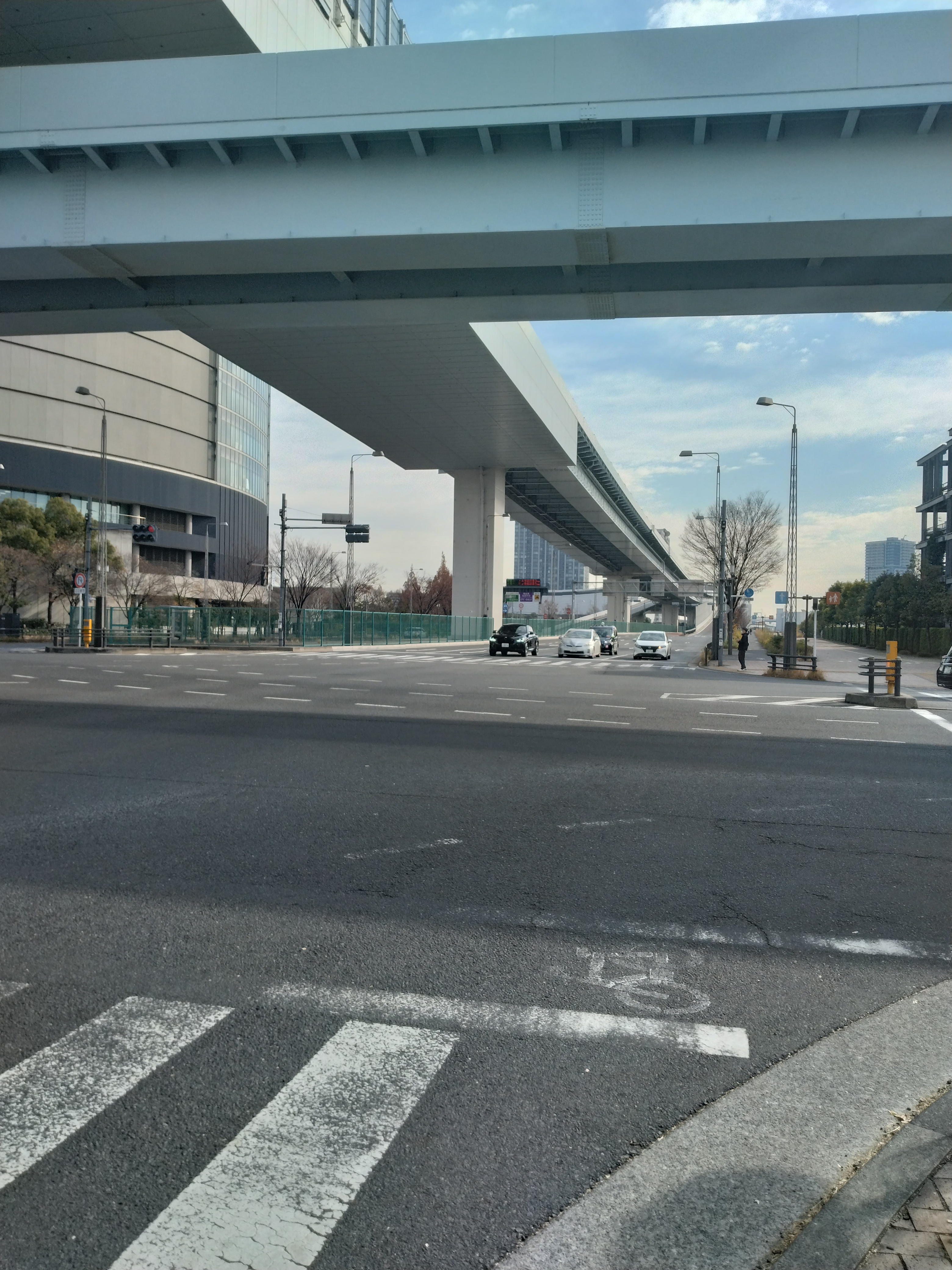 ゆりかもめ高架沿いの歩道